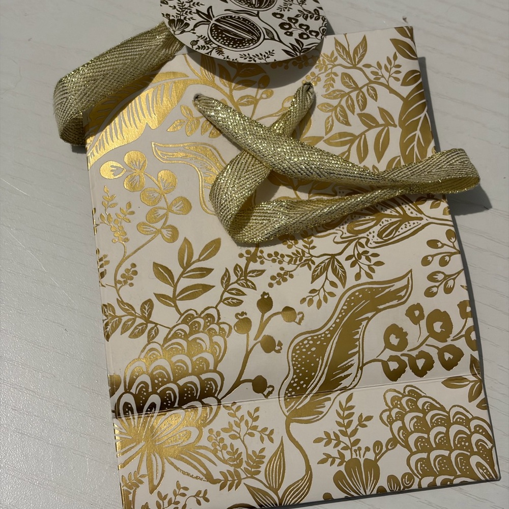 Rifle Paper Co Gold Floral Gift Bag - Small